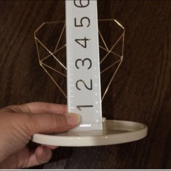 IMM Living Coxet Wire HEART Jewelry ceramic white gold Holder - Picture 6 of 7